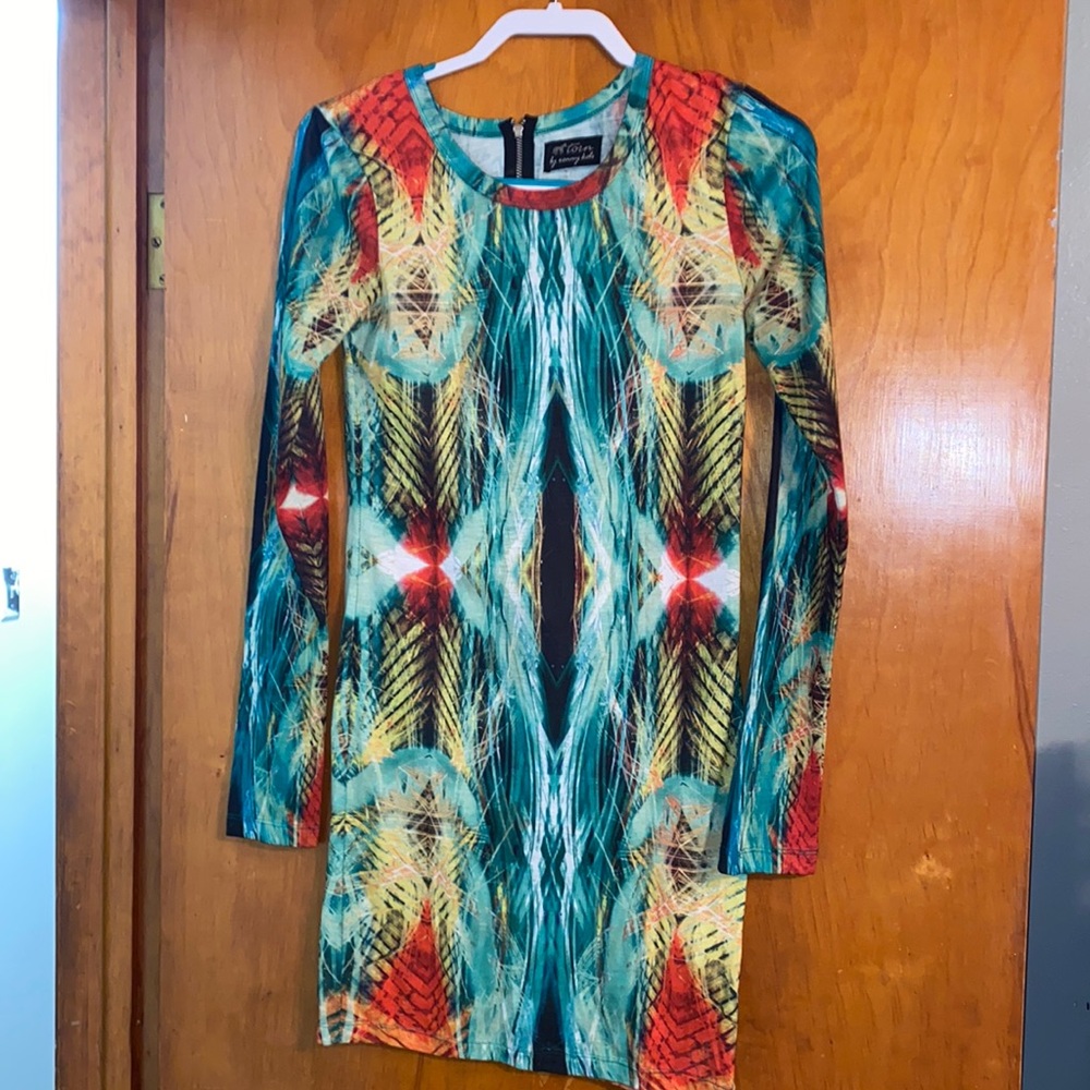 Printed party dress.
